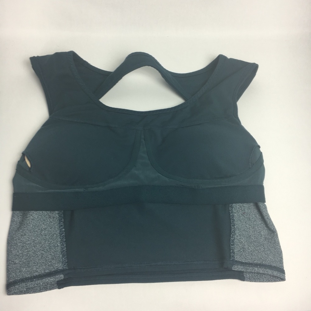 Under Armour lux yoga crop top blue built in bra - Picture 7 of 8